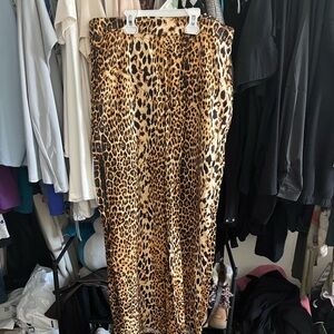 Leopard Print Wide Leg Pants